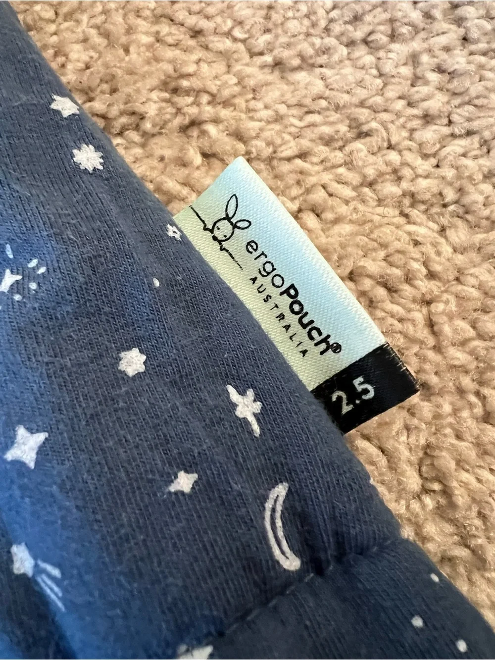 ergoPouch Australia 2.5 TOG Quilted Sleep Sack - Navy Moon and Stars